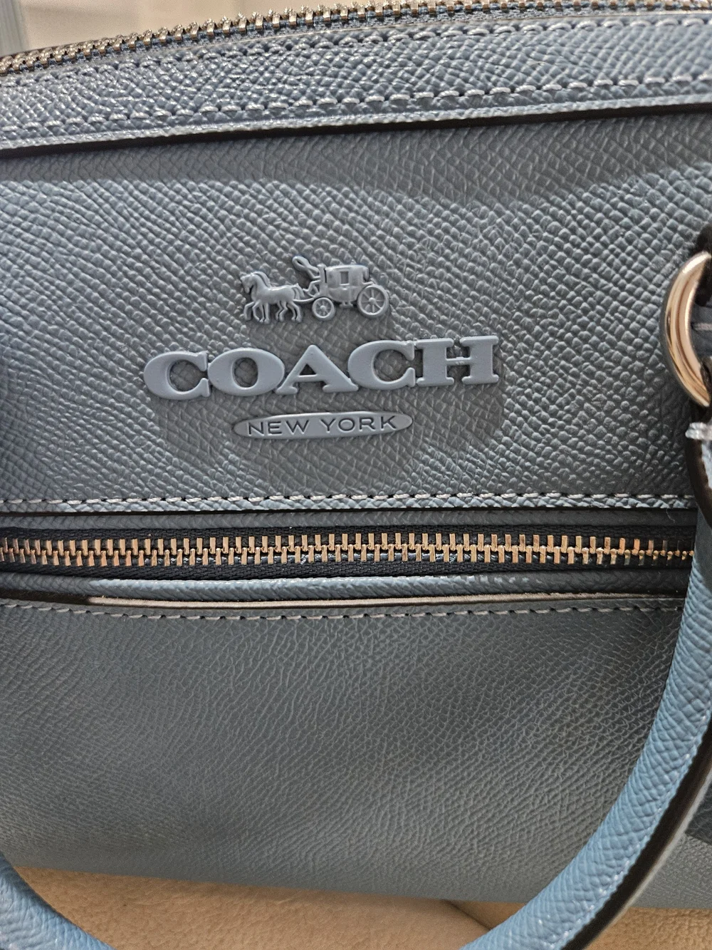 Coach Blue Leather Small Satchel Crossbody Bag NWT - Picture 12 of 12
